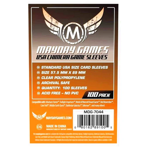 Mayday Games USA Chimera Game Sleeves 57.5 X 89 MM (100 pack)