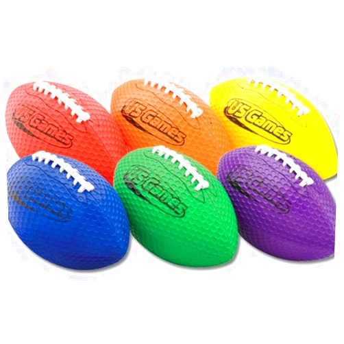 BSN US Games EZ Grab Junior Multicolor Footballs (6-Pack)