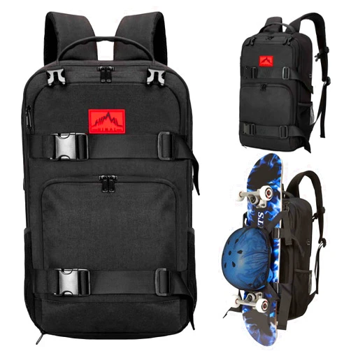 GoHimal Skateboard Backpack, Skateboard Bag Sports Backpack, Laptop Bag Multi-Sport Design for Men & Women