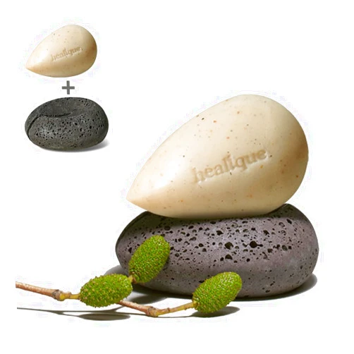 Healique rituels Bar Shampoo and Conditioner with Soap Dish Foamed Ceramic (Odor-Free, Drainage, Plastic-Free) Stone Absorbent Holder Bathroom