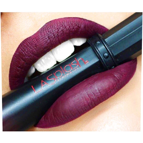 LA Splash Cosmetics Soft Liquid Matte Dark Purple Lipstick Plum Long Lasting - Wickedly Divine Collection (Black of Night)