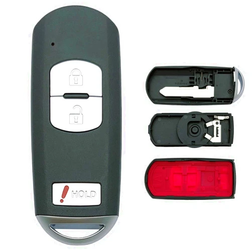 HCIUTRWA Replacement Key Fob Shell Case Fits for Mazda 3 CX-3 CX-5 WAZSKE13D01 662F-SKE13D01 Keyless Entry Remote Control 3 Button Pad Cover (3 Button)