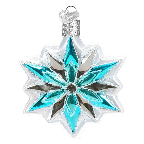 Old World Christmas Snowflake Glass Blown Ornament for Christmas Tree