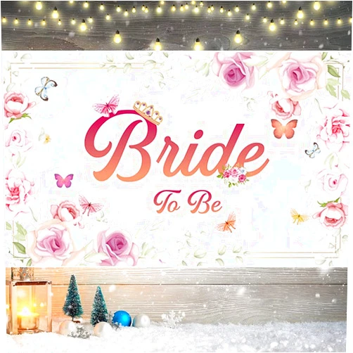 NKIPORU Bride to Be Decorations Pink Backdrop Bridal Shower Party Photography Sign Engagement Party Supplies Favors Banner 70.8 x 43.3 Inch