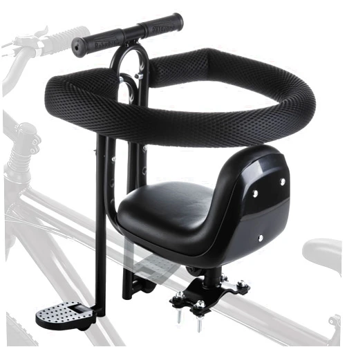 MindWissUp Front Kids Bike Seat，Adjustable Child Bicycle Seat with Armrests Foot Pedal Guardrail Detachable Toddler Bike Seat for 45 lbs Compatible with All Adult MTB