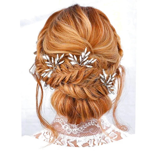 JAKAWIN Rhinestone Bride Wedding Hair Pins Crystal Hair Piece Bridal Hair Accessrories for Women HP188 (Silver)