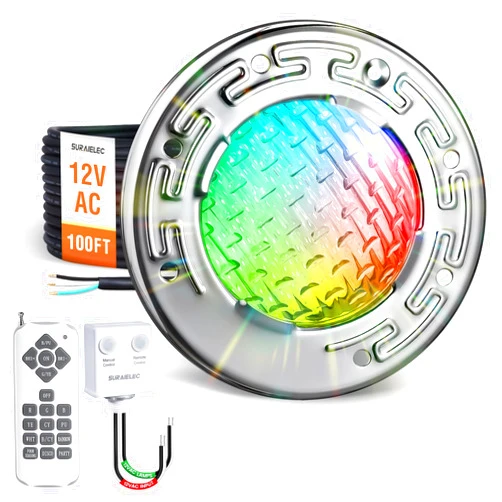 SURAIELEC 6 Inch LED Spa Lights, 12V AC Color Changing Pool Lights for Inground Pool, Underwater Spa Light with Remote Control, Fits for 6