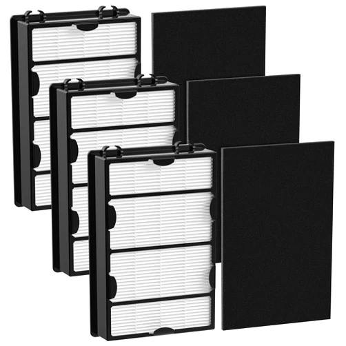 ISingo HAPF600 HEPA Filter Replacement Compatible with Holmes Air Purifier HAPF600 HAPF8650 HAP615 HAP625 HAP650, 3 Filter Replacement &3 Carbon Pre-filters, Part #HAPF600D, HAPF600D-U2