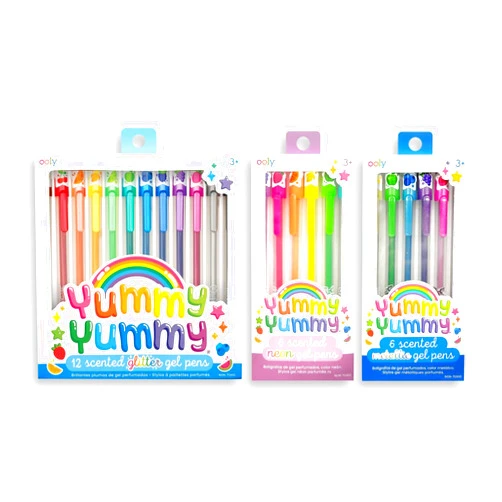 Ooly Yummy Yummy Scented Gel Pen Bundle of 24, Includes 12 Glitter, Neon & 6 Metallic Gel Pens, Fun Pens for Kids School Supplies