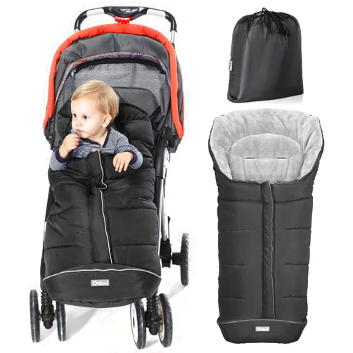 Orzbow Warm Bunting Bag Universal,Stroller Sleeping Bag Cold Weather,Waterproof Toddler Footmuff (Black, Large)