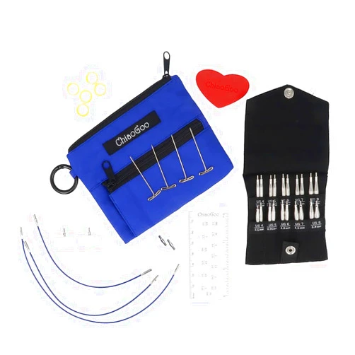 ChiaoGoo Twist Shorties Stainless Steel Interchangeable Set, 2-inch and 3-inch (5 and 8cm) Small (7230-S)