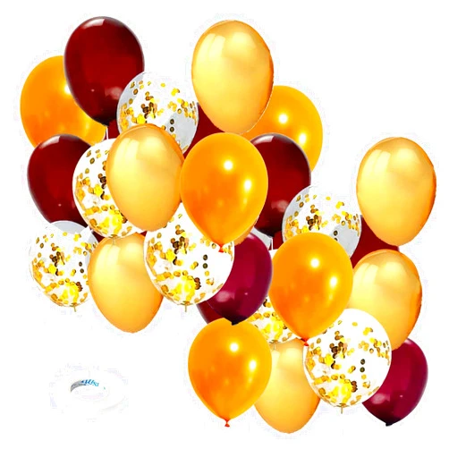 Qian's Party Fall Balloons/Maroon and Orange Balloons Fall Birthday Party Decorations Thanksgiving Decorations 20pcs Burgundy Orange Gold Confetti Balloon for Bridal Shower Decor