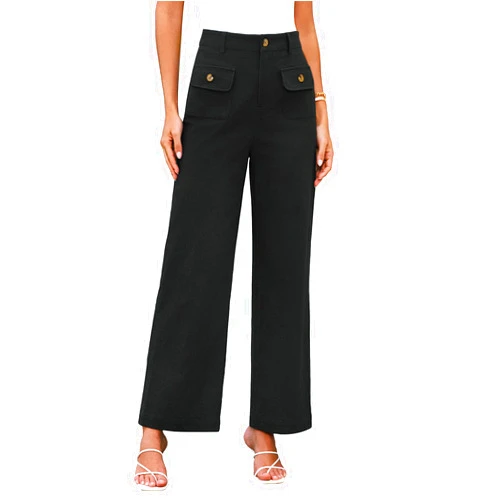 GRACE KARIN Women Wide Leg Pants High Waist Stretchy Pants Dressy Business Work Casual Trousers with Pockets