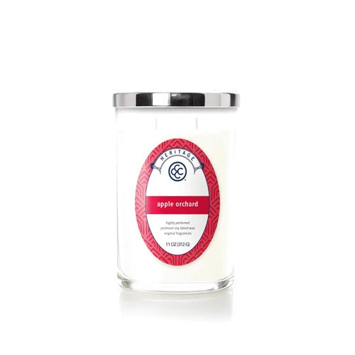 Colonial Candle Apple Orchard Scented Jar Candle, Heritage Collection, White, 2 Wick, 11 oz