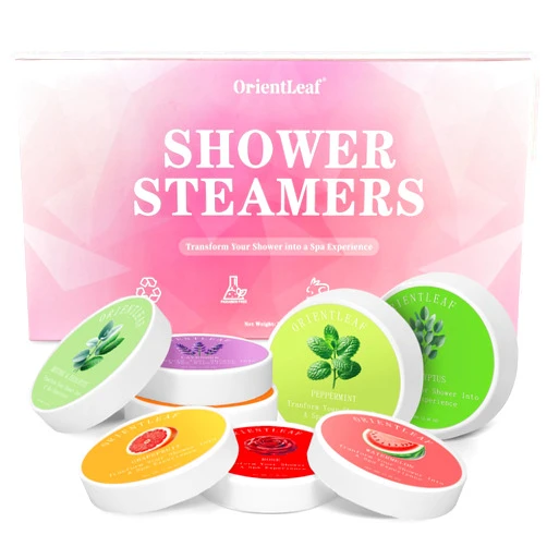 ORIENTLEAF Shower Steamers Aromatherapy, 8 Pcs,Gifts for Women,Stress Relief Shower Bombs，Self Care & Relaxation Gifts for Mom, Valentine's Day, Christmas, Birthday Gifts for Women and Men