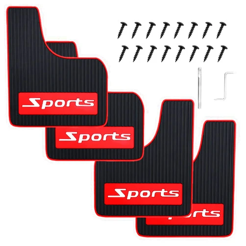 RBOKO 4PCS Car Mud Flaps Rubber Mudguard Soft No Collision Front and Rear Fender Splash Guards Mud Flaps, Universal for Cars SUV, Short