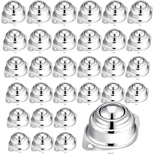 Gisafai 30 Pcs Roller Ball Transfer Bearing Carbon Steel Round Ball Transfer Unit Universal Ball Casters for Conveyor Roller Stand Transmission System Furniture (1
