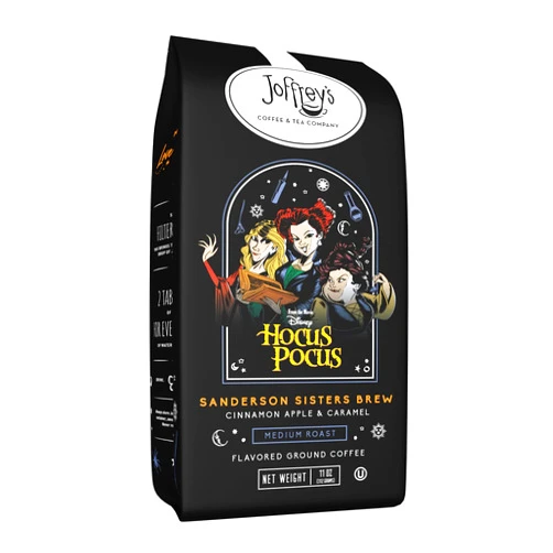 Joffrey's Coffee & Tea Company Joffrey's Coffee - Disney Hocus Pocus Sanderson Sisters Brew, Disney Specialty Collection, Medium Roast Flavored Coffee, Cinnamon Apple & Caramel Flavor, Brew or French Press (Ground, 11oz)