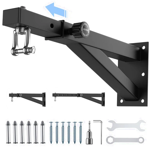 BaiYuan Heavy Bag Hanger - Wall Mount Punching Bag Hanger, Adjustable Heavy-Duty Boxing Bag Wall Bracket, Punching Bag Mount Stand for Home or Gym, for Kickboxing Bag, Muay Thai Bag,Etc (Supports up to 800Ib)