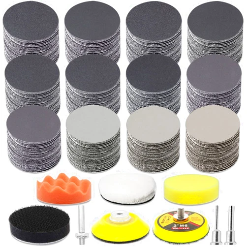 GOH DODD 187 Pieces 2 Inch Sanding Disc, GOH DODD Hook and Loop Sanding Pads 60 to 10000 Wet Dry Sandpaper with 1/8