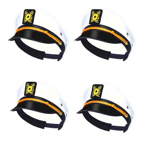 dodowin Captain Sailor Hats for Women Men, Adjustable Boat Yacht Rock Costumes for Hugh Hefner Playboy Party 1/4/5/6 Pack