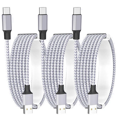 Esbeecables Apple MFi Certified iPhone 16 Fast Charger - 6FT 60W 3Pack USB A to USB C Braided Cable Compatible with iPhone 16 15 Pro Max Plus, iPad 10, iPad Air, Mini & Carlife Car Cable Galaxy
