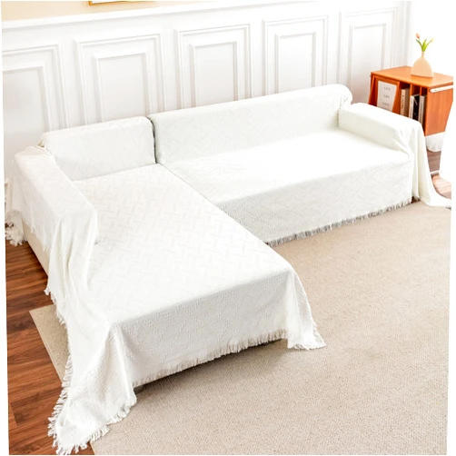 Deep Dream 2-Piece L-Shaped Couch Covers, X-Large & XX-Large, White, Geometric, Durable, Elastic, Machine Washable