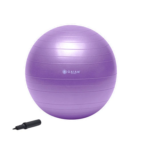 Gaiam Total Body Exercise Balance Stability Yoga Ball, Anti-Burst with Air Pump for Home, Office Chair, and Fitness - Various Sizes
