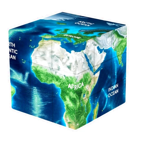 Loyoe jewelry 3x3 Speed Cube World Map Design Magic Cube Puzzle,IQ Games Puzzles Relief Effect Child Adult Toys