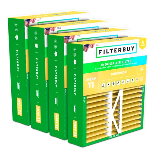 Filterbuy 20x20x5 Air Filter MERV 11 Allergen Defense (4-Pack), Pleated HVAC AC Furnace Air Filters Replacement for Honeywell FC100A1011, Lennox X0585 & More (Actual Size: 19.63 x 19.88 x 4.38 Inches)