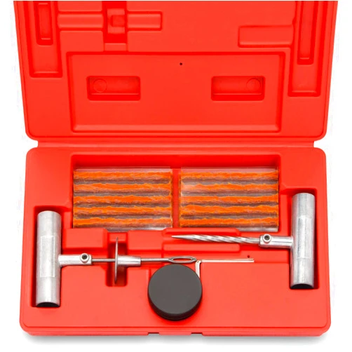 TL Tooluxe TOOLUXE 50002L -35 Piece Tire Repair Universal Heavy Duty Tire Repair Kit with Plugs, Fix A Flat Tire Repair Kit, Ideal for Tires on Cars, Trucks, Motorcycles, ATV Roadside Emergency, Tire Plug Kit