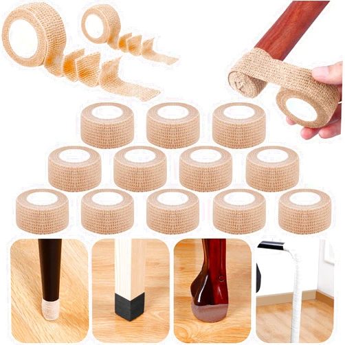 VKshop 12pcs Chair Leg Floor Protectors Furniture Sliders for Hardwood Floors Pads,Non-Woven Furniture Leg Pads to Protect Floors from Scratches and Noise (Skin)