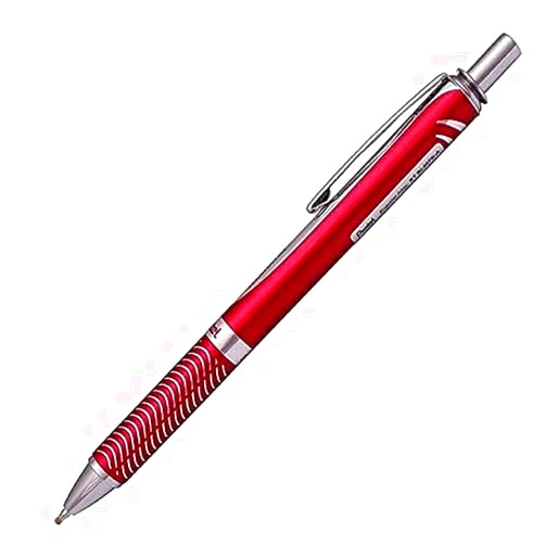 PENTEL EnerGel Alloy Retractable Liquid Gel Pen, Red Barrel, Black Ink, 1 pack (BL407B-A)