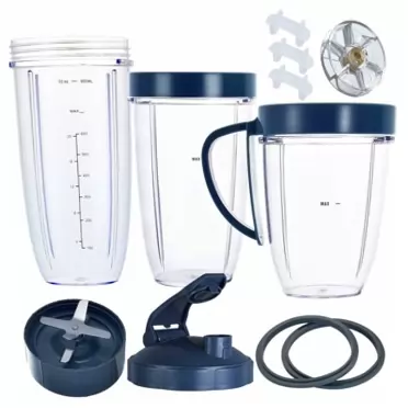 WWjiuyue Blender Replacement Parts for Nutribullet Blender, Cups&Replacement Extractor Blade &Top Gear & Gaskets & Shock Pad Compatible with Nutribullet 600W 900W Blenders (13 Pcs)