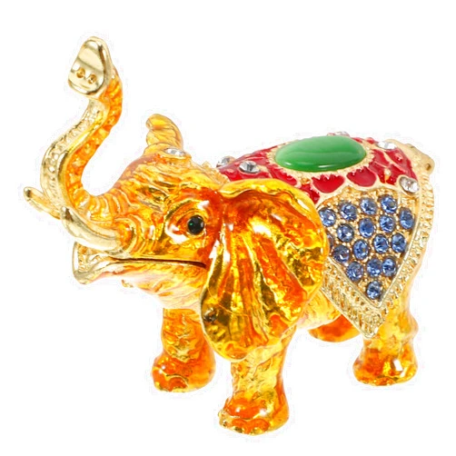PAMINGONO Rhinestone Elephant Jewelry Box Elegant Trinket Holder for Rings and Necklaces Decorative Home Storage Gift for Women and Friends