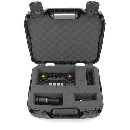 CASEMATIX Hard Shell Travel Case Compatible with Maonocaster Lite Audio Mixer Podcast Equipment Bundle - Customizable Foam Interior Fits the Podcast Mixer, Microphone, Cables & More - Case Only