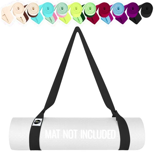 TECEUM [New 2025] Yoga Mat Strap – 30+ Colors – Adjustable Mat Holder Sling for All Mats [Mat Not Included]