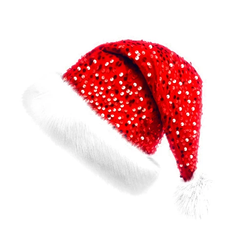 Glynisyz Sequin Santa hat for Women,Christmas Santa Claus Hat Xmas Glitter Hat for Adults New Year Xmas Festival Party