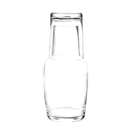 Qualia Glass Graffiti Carafe with Tumbler, 28-Ounce, Clear