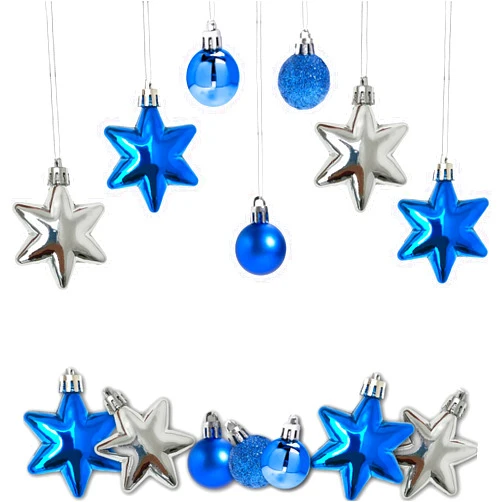 ElodieAu 18 Pieces Hanukkah Ball Ornaments, Stars of David Chanukah Hanging Ornaments Decorations, White and Blue Hexagram Ornaments for Tree