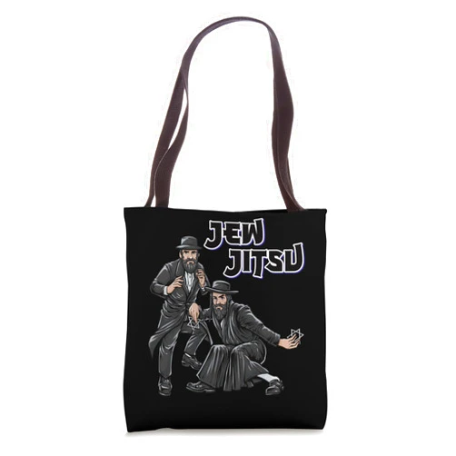 I know Jew Jitsu Hasidic Jewish Bar Mitzvah Gift Jewish Costume Hanukkah Clothing Rabbi Horah Dance Jew Jitsu Tote Bag