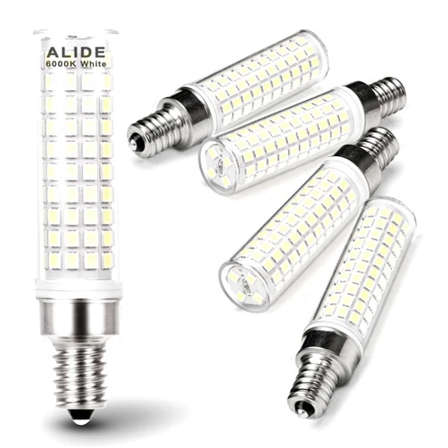 ALIDE E12 10W 6000K LED Candelabra Bulbs 100w Equivalent 1200lm 0.73 * 3.15inch, Non-dimmable, 5Pack