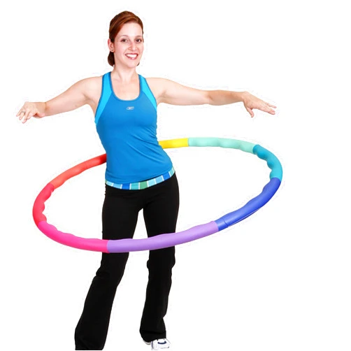 Sports Hoop Weighted Hula Hoop, ACU Hoop 4M - 4 lb Medium, Weight Loss Fitness Workout Sports Hoop with ridges. (rainbow colors)