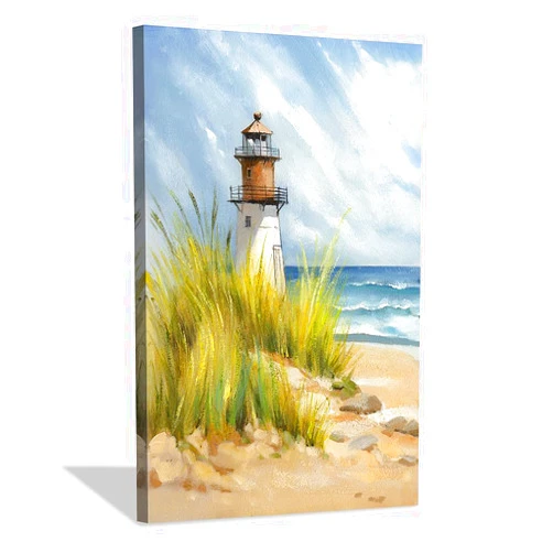 Hardy Gallery coastal wall art lighthouse pictures: beach wall decor coastal artwork nautical ocean print in beach canvas painting for bathroom 11