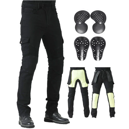 CTBQiTom Motorcycle Pants for Men with Protective Lining for Motocross Motorbike Dirt Bike Jeans CE Armored Riding Pants