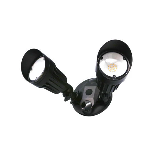 HOMEnhancements LED Black 2-Light Bullet Flood Light Site Landscape Double Outdoor Flood Exterior Light Fixture Spot Light 3000K Dual Head Light Fixture