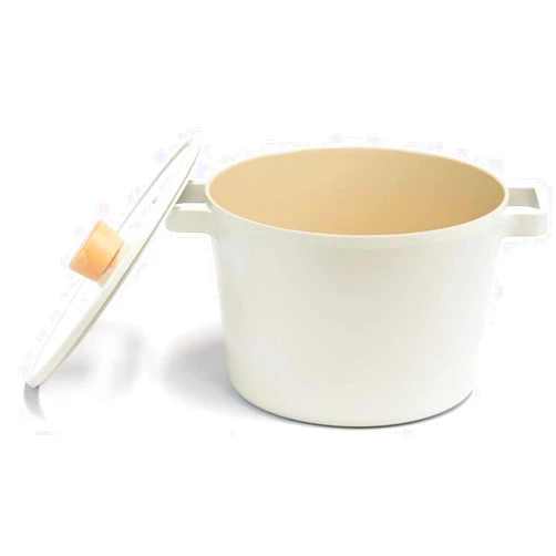 Fika NEOFLAM FIKA Deep Stock Pot for Stovetops and Induction | Glass Lid with Wood Knob | Made in Korea (8.7in / 4.9qt)