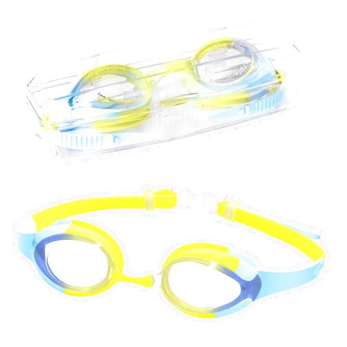 Nudida Kids Swimming Goggles Leak-Proof Blue&Yellow: Diving Snorkel Glasses Anti Fog & Uv Soft Silicone Youth Unisex Women Age 5 6 7 8 14 Pool sea