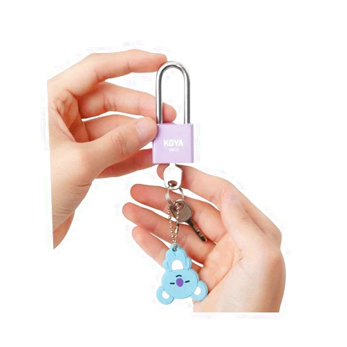 Line Friends Korea B.T.S-Bangtan Boys Official Merchandise Koya Portable Lock + 3 Keys_Bangtan Boys Photocards Included