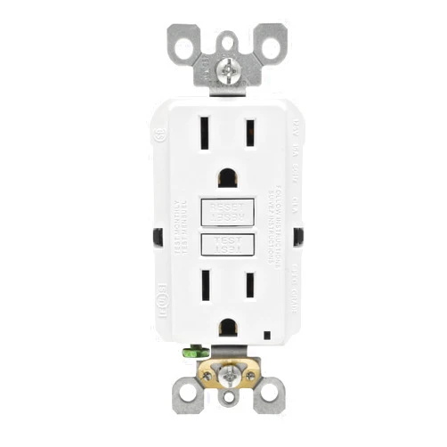 Leviton GFNT1-3W Self-Test SmartlockPro Slim GFCI Non-Tamper-Resistant Receptacle with LED Indicator, 15-Amp, 3-Pack, White